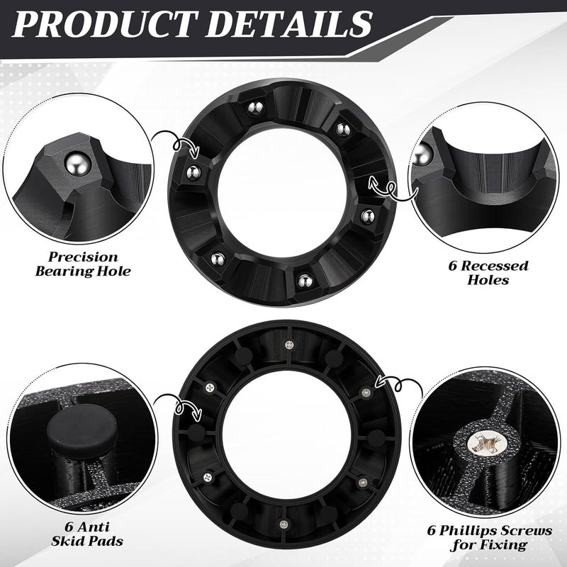 Yookeer Bowling Ball Spinner Stand, 360° Smooth Rotating Ball Cup Holder with Easy Multi-Angle Grip, Universal Bowling Accessories for Optimal Performance, Cleaning & Polishing - Image 2